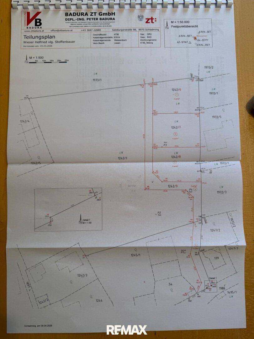 Teilungsplan Grundstücke