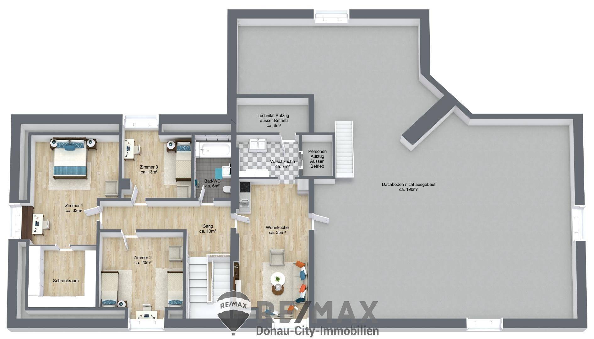 3D Floor Plan Dachgeschoss