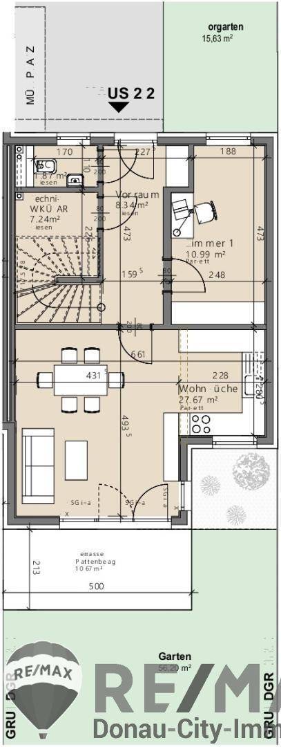 05. Doppelhaushälfte 2301 Mühlleiten Plan EG