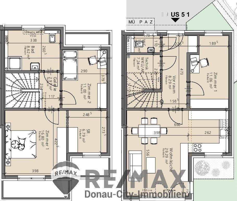 06. Doppelhaushälfte 2301 Mühlleiten Plan OG