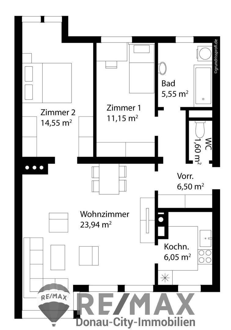 Planskizze möbliert