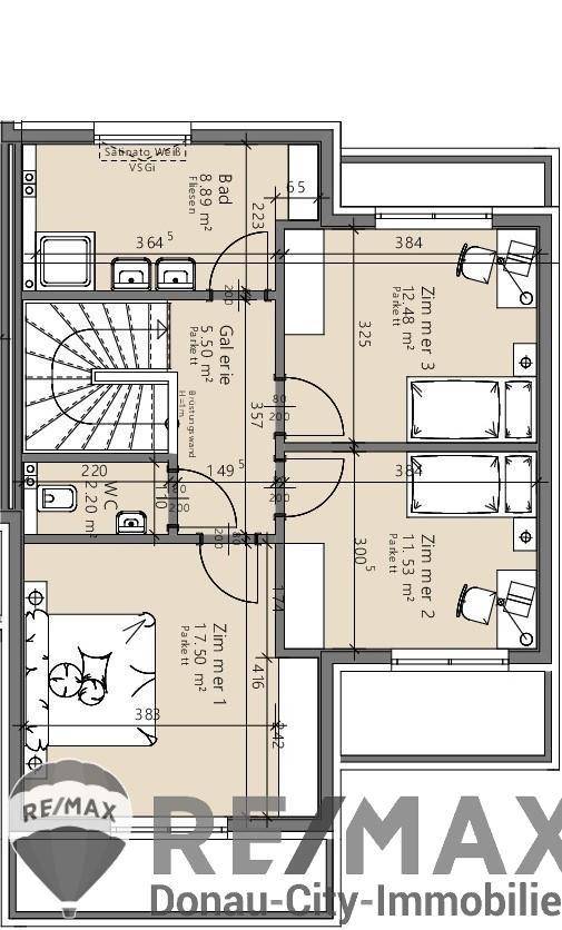 06. Doppelhaushälfte 2301 Mühlleiten Plan OG