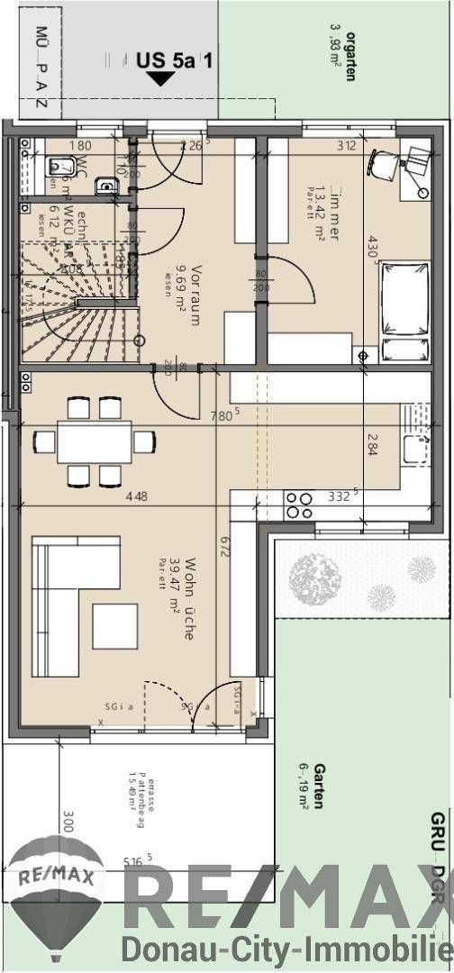 05. Doppelhaushälfte 2301 Mühlleiten Plan EG