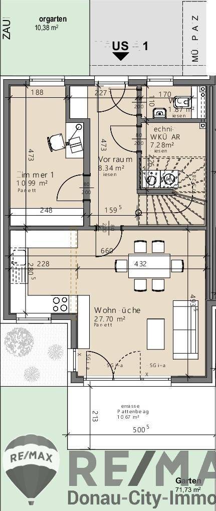 05. Doppelhaushälfte 2301 Mühlleiten Plan EG