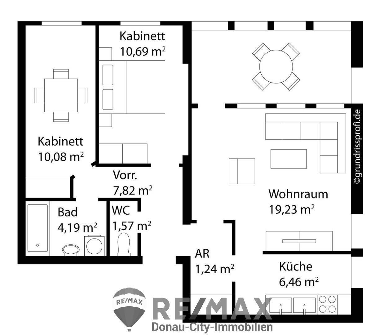 Planskizze möbliert