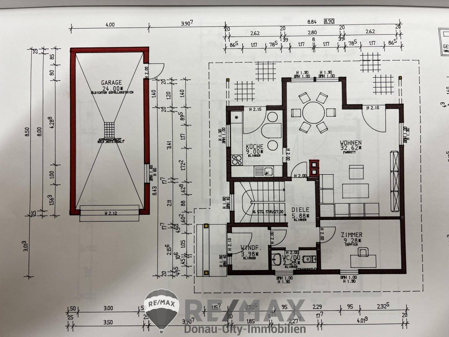 Plan Erdgeschoß und Garage