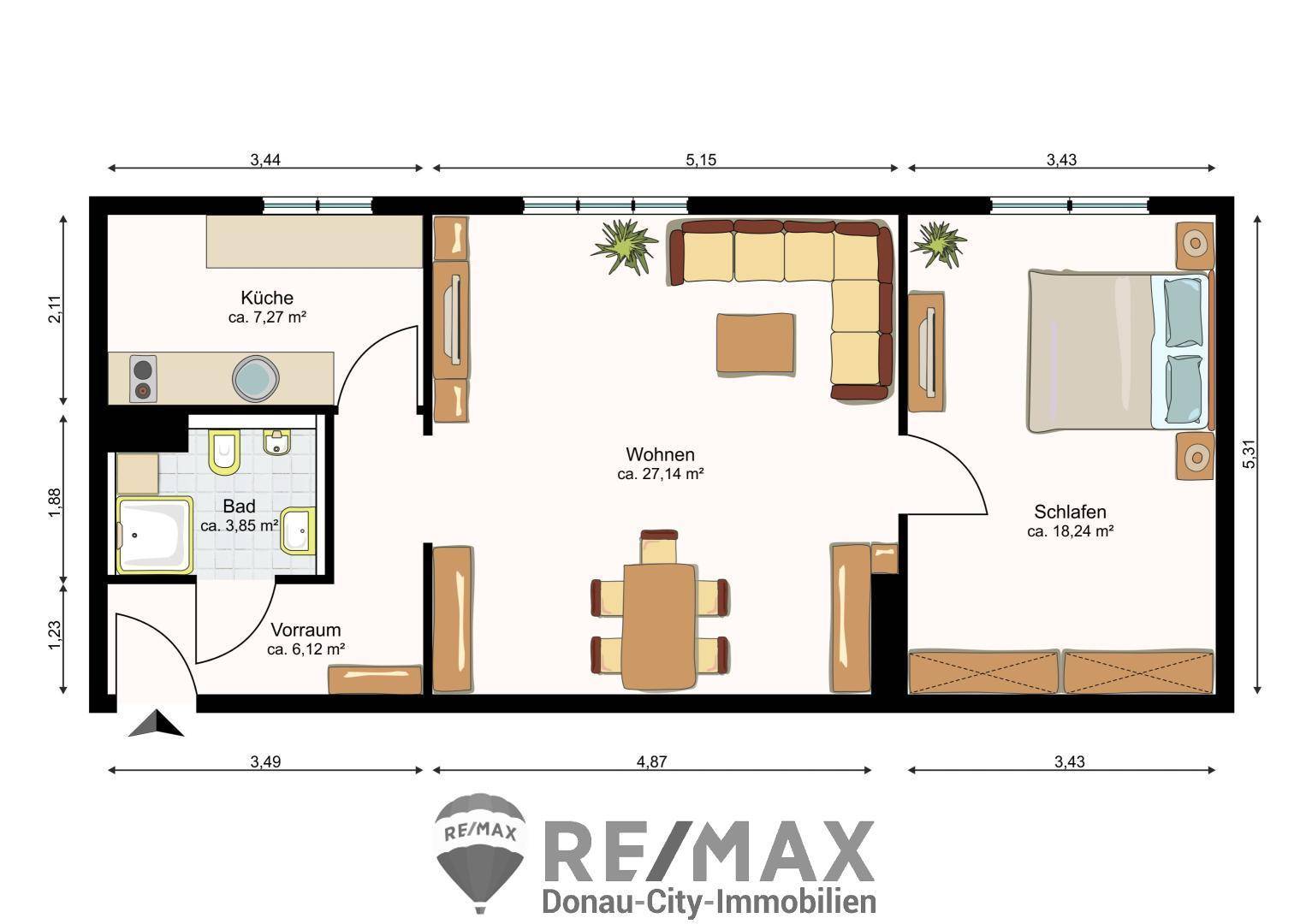 Plan 2D Wohnung