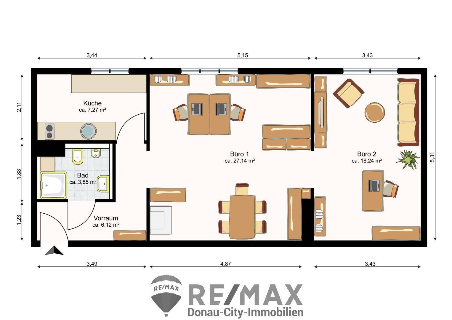 Plan 2D Büro