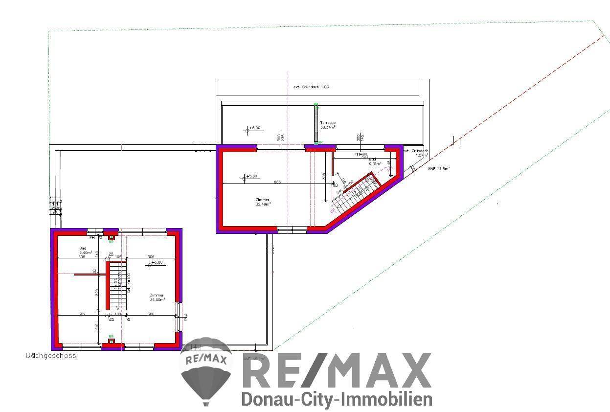 Dachgeschoss Grundriss H1 und H2