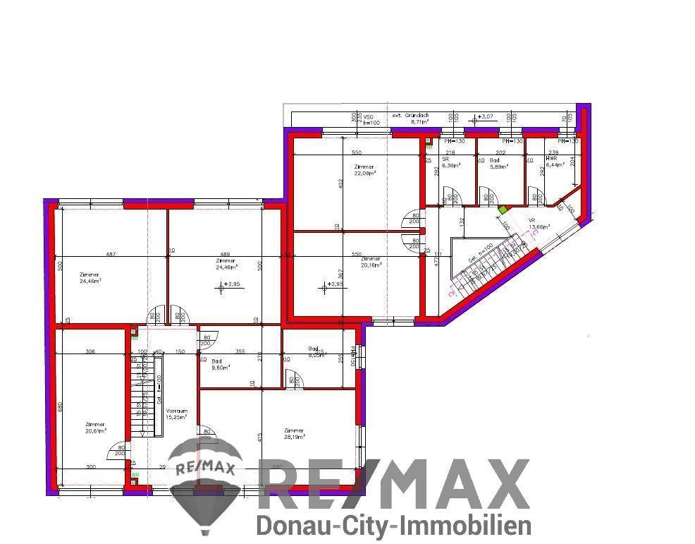 Obergeschoss Grundriss H1 und H2