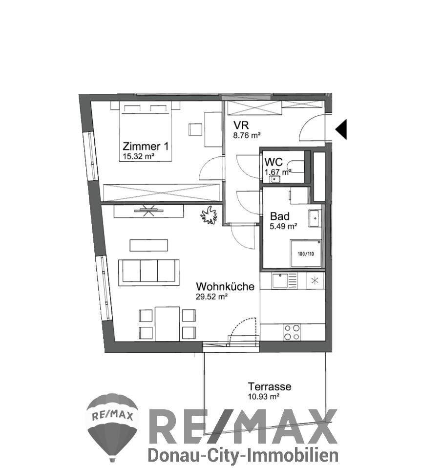 12. Mietwohnung 1220 Wien - Grundriss
