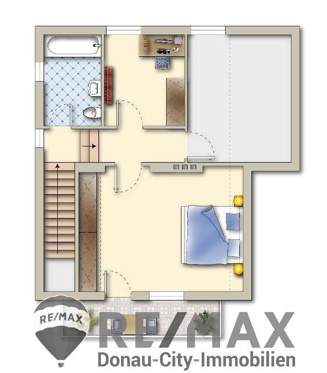 13. EFH 1140 Wien - Grundriss OG digital möbliert