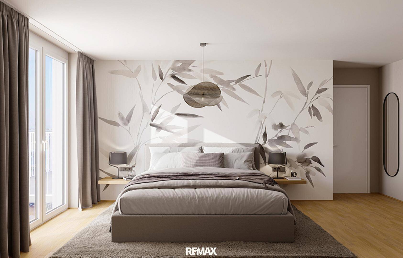 Schlafzimmer| ETW 1220 Wien KI bearbeitet