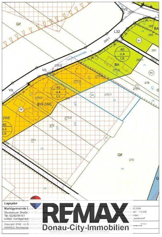 Flächenwidmungsplan 275-1 Baugrund 2105 Oberrohrba