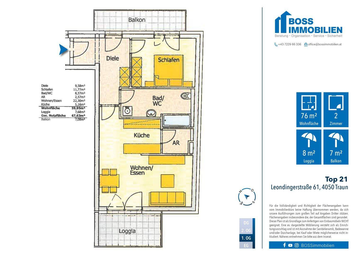 Grundriss Leondingerstraße 61_Top 21