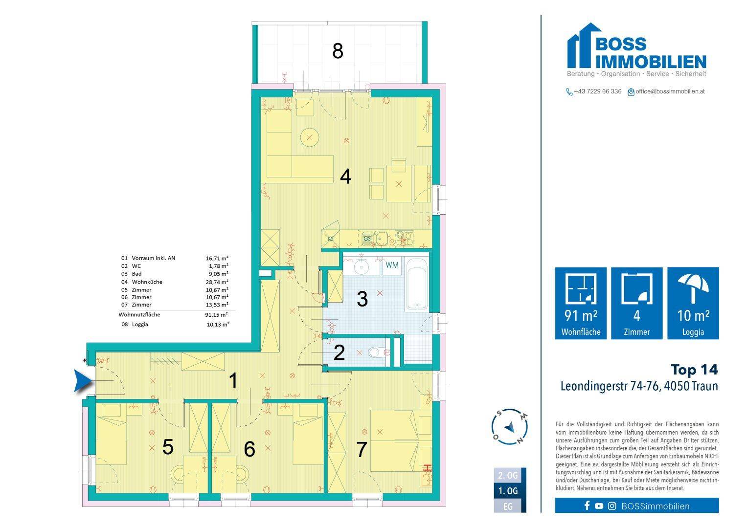 Grundriss Leondingerstraße 74_Top 14