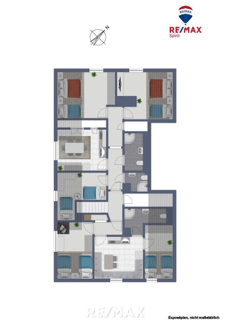 2024-03-17_Grundriss_Dachgeschoss mit Nordpfeil