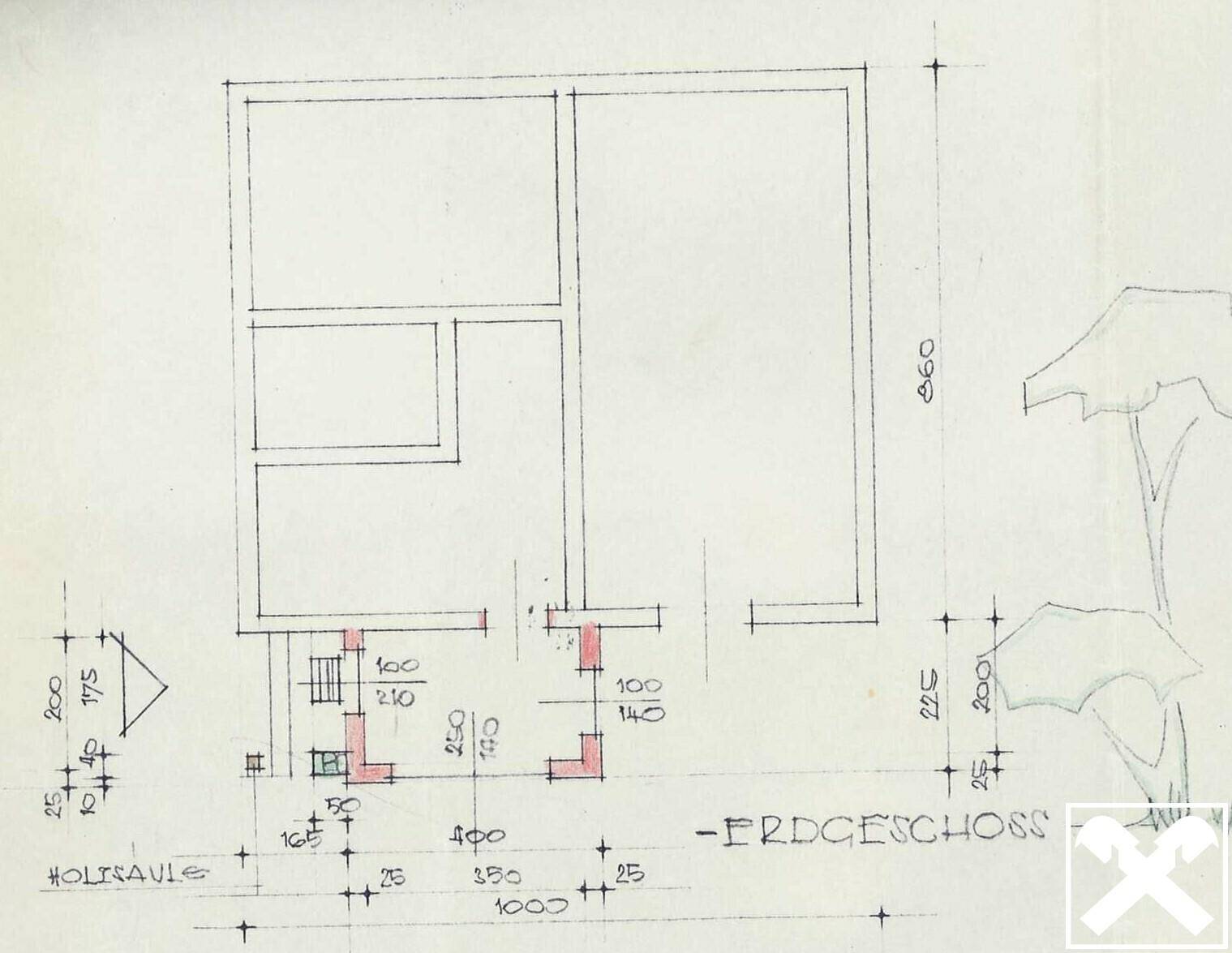 Grundriss Zubau Windfang