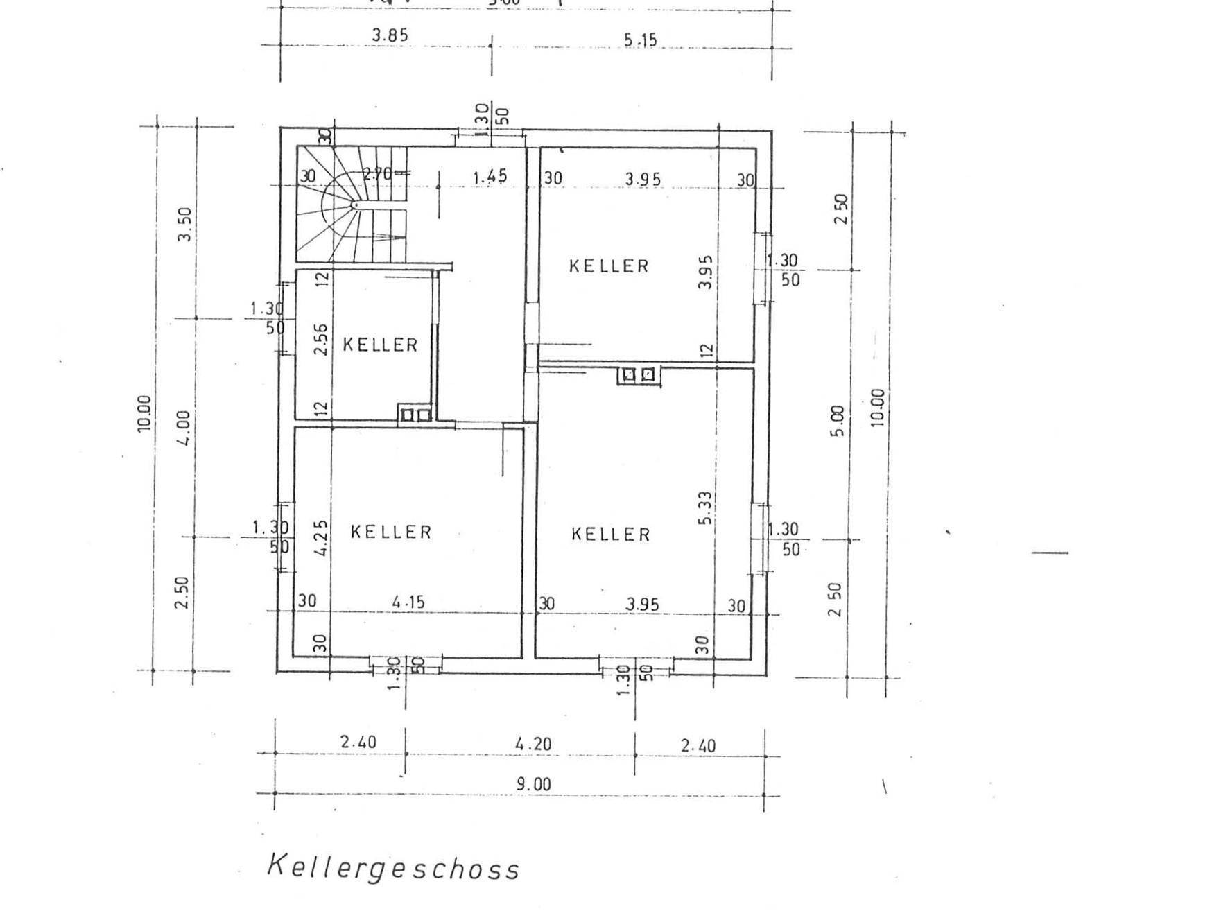 Kellergeschoß Grundriss