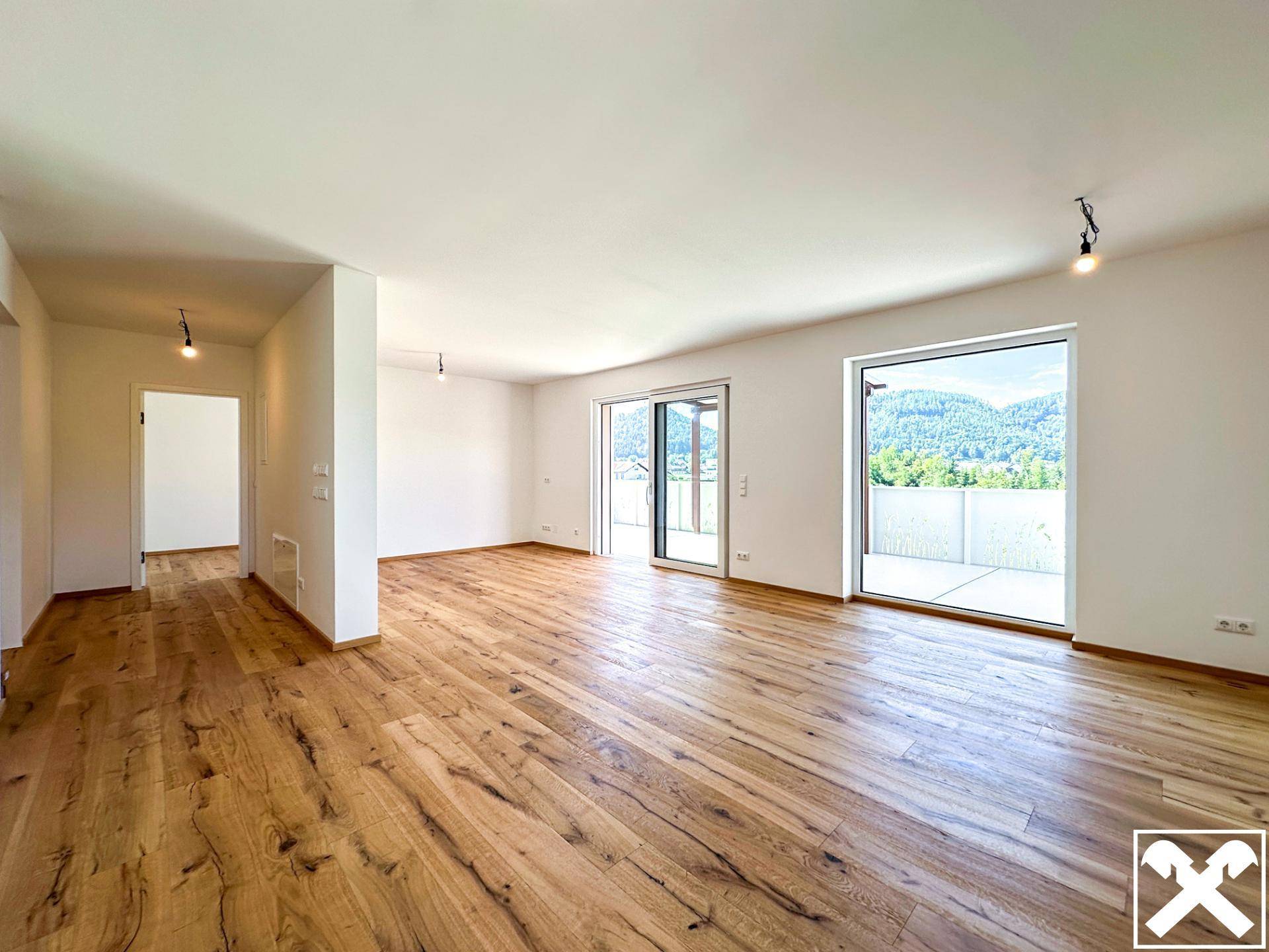 Wohn-, Koch- und Esszimmer