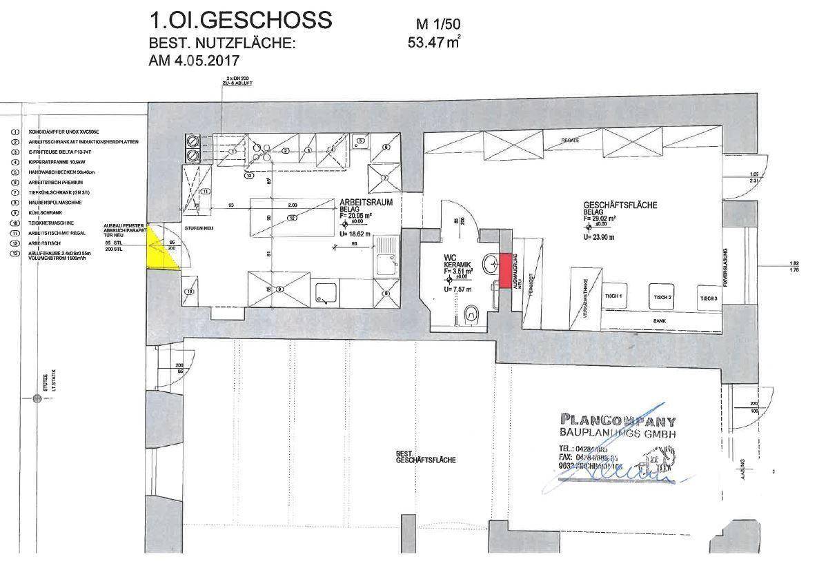 Grundriss Lokal