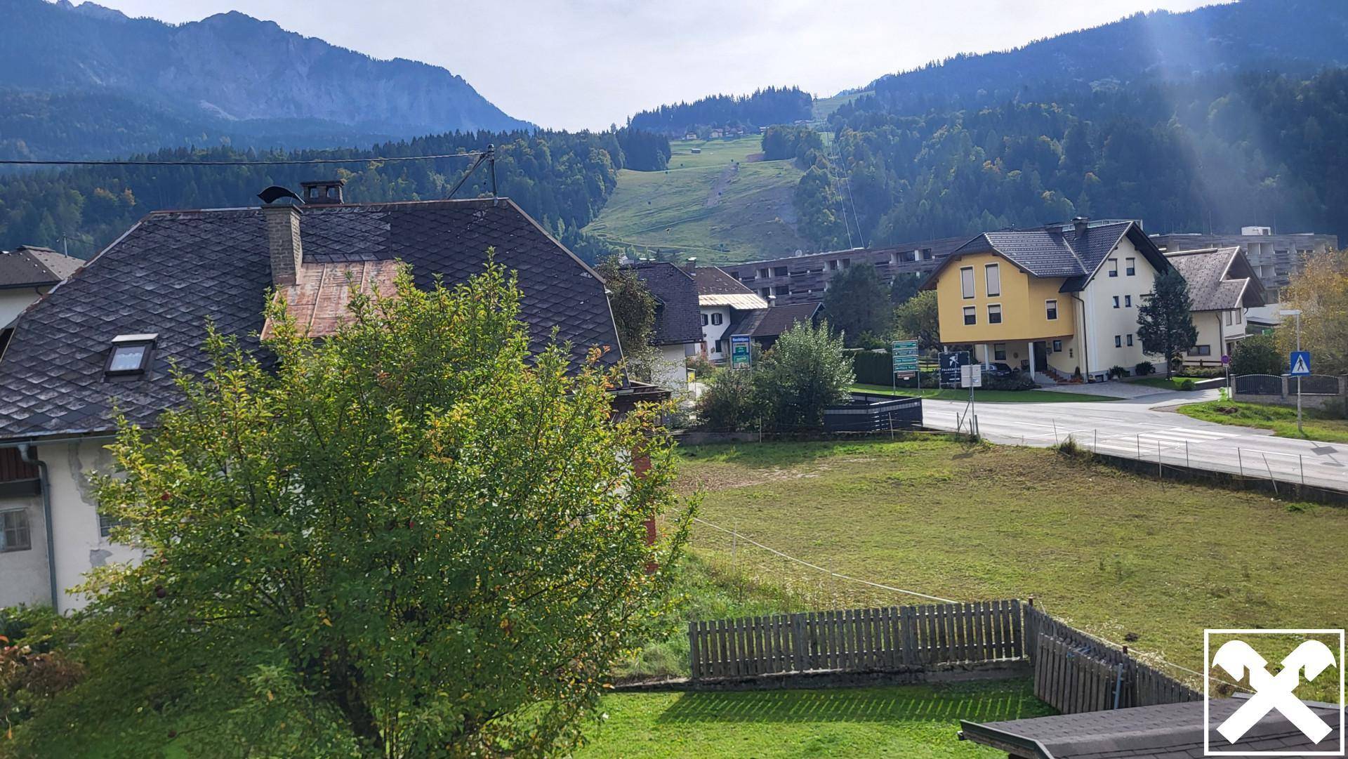Blick nach Süden auf die Skipiste
