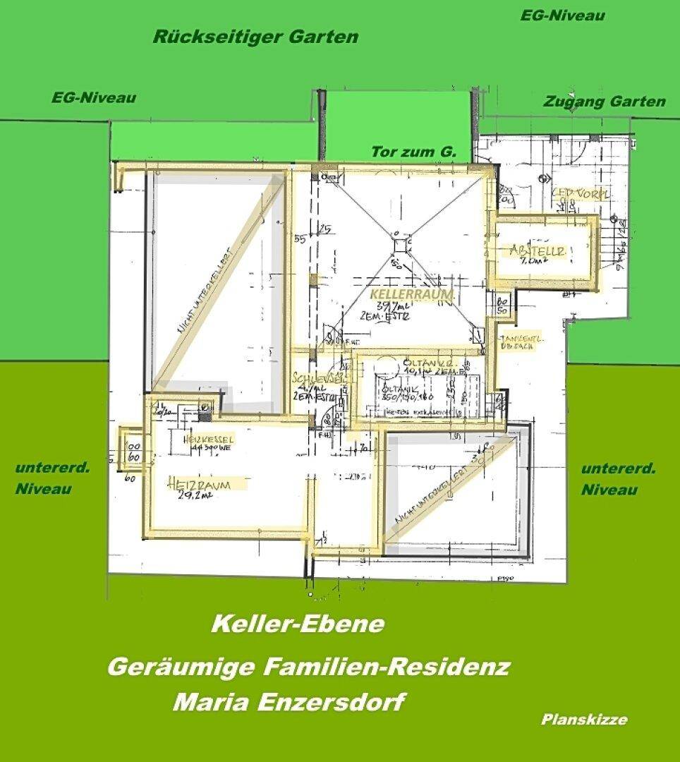 Planskizze Kellerebene