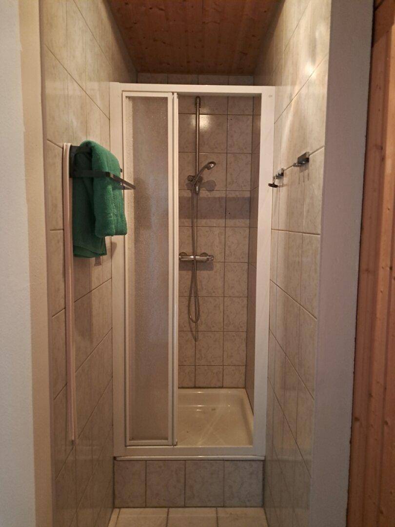 Dusche neben Sauna (untere Wohnebene)