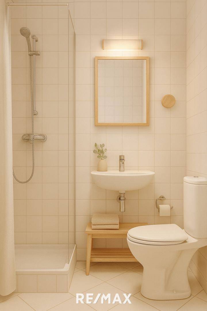 Rendering kleines Bad mit WC