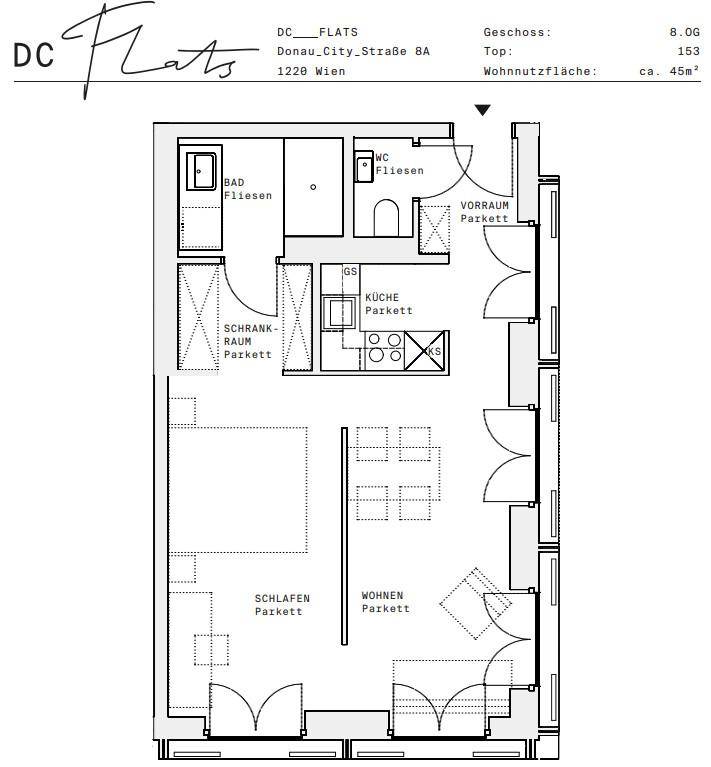 Plan_1220, Donau City S 8A_OG08_TOP 153