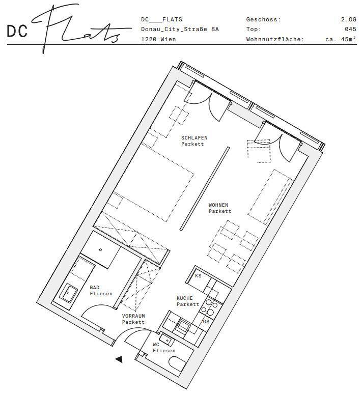 Plan_1220, Donau City S 8A_OG02_TOP 045