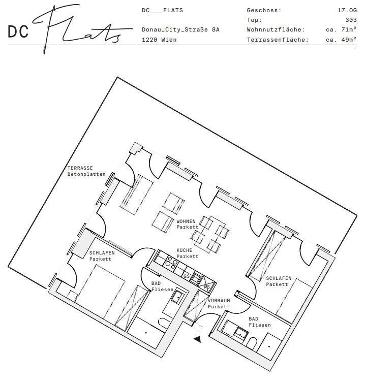 Plan_1220, Donau City S 8A_OG17_TOP 303