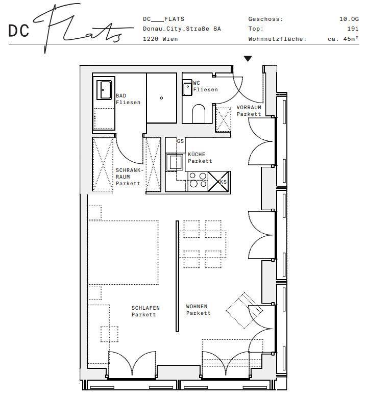 Plan_1220, Donau City S 8A_OG10_TOP 191