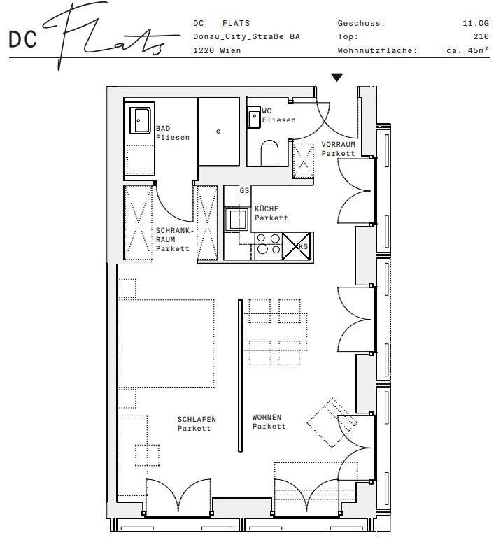 Plan_1220, Donau City S 8A_OG11_TOP 210