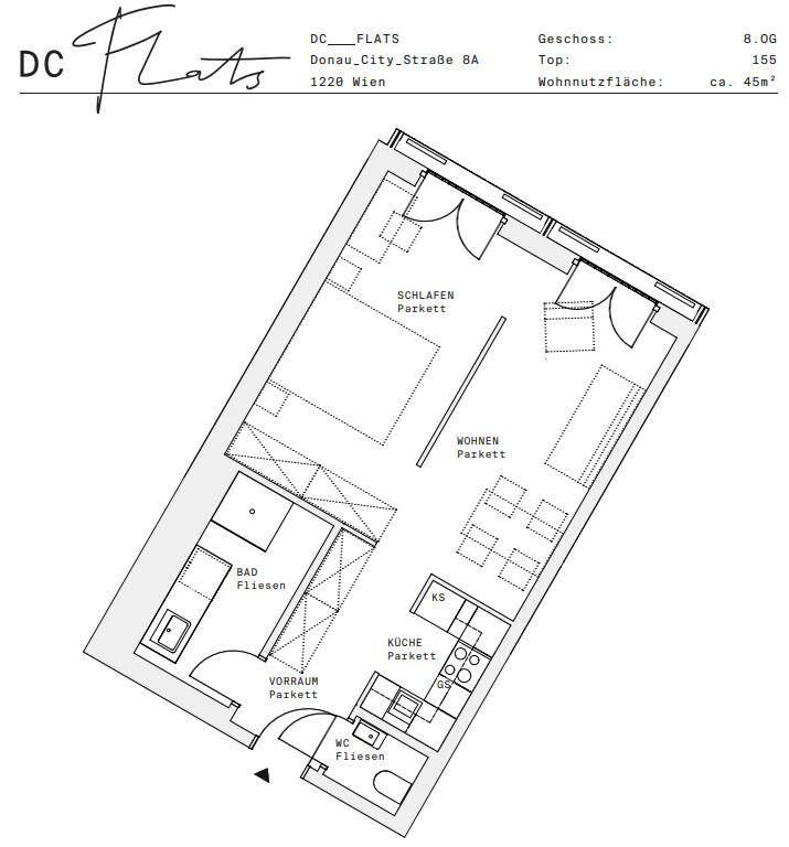 Plan_1220, Donau City S 8A_OG08_TOP 155