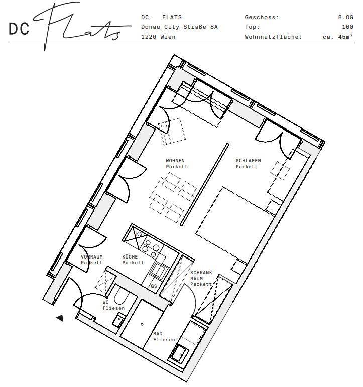 Plan_1220, Donau City S 8A_OG08_TOP 160