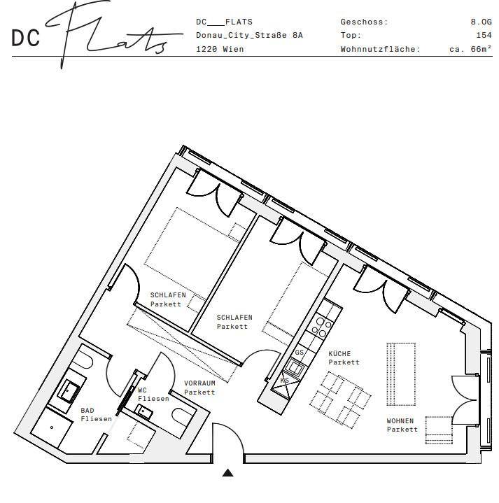 Plan_1220, Donau City S 8A_OG08_TOP 154