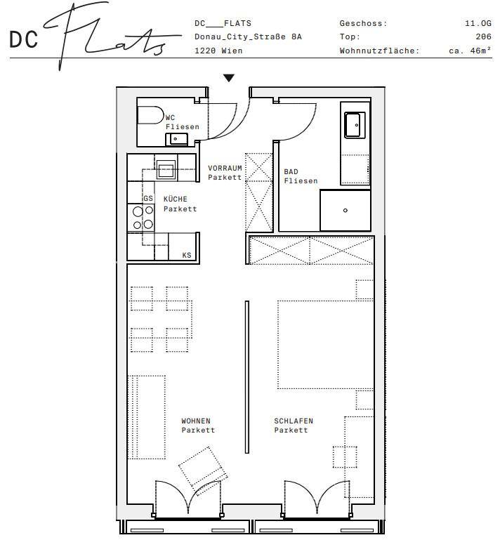 Plan_1220, Donau City S 8A_OG11_TOP 206