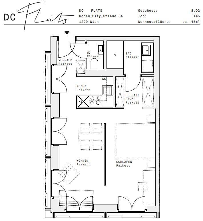 Plan_1220, Donau City S 8A_OG08_TOP 145