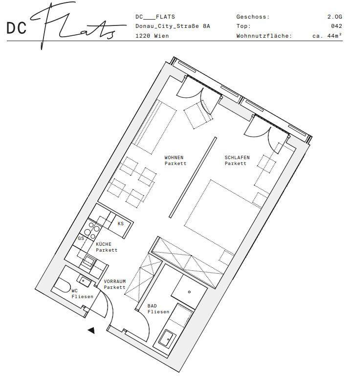 Plan_1220, Donau City S 8A_OG02_TOP 043