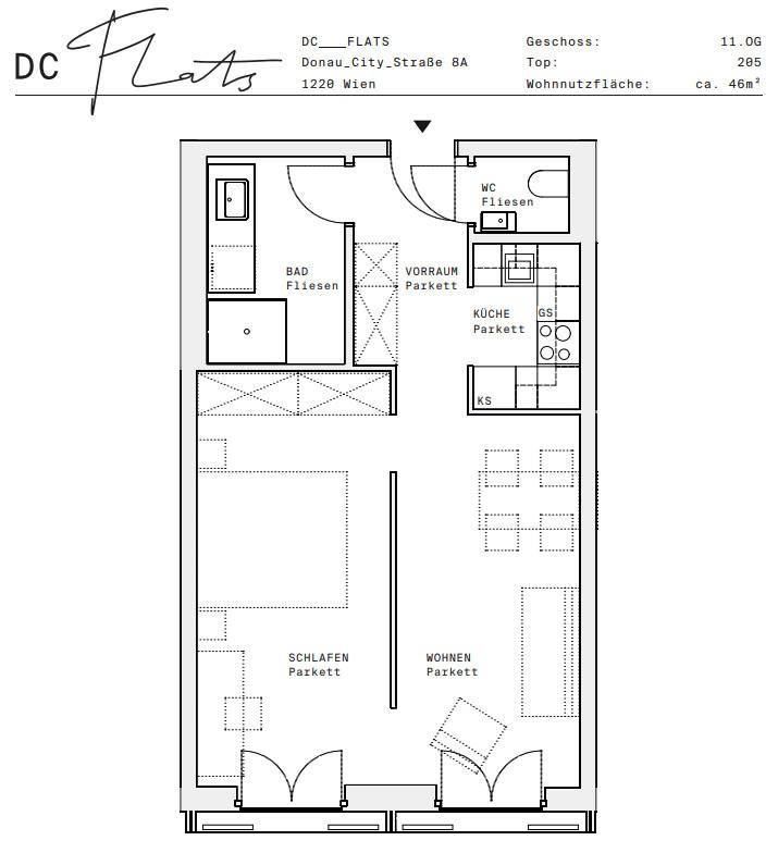Plan_1220, Donau City S 8A_OG11_TOP 205