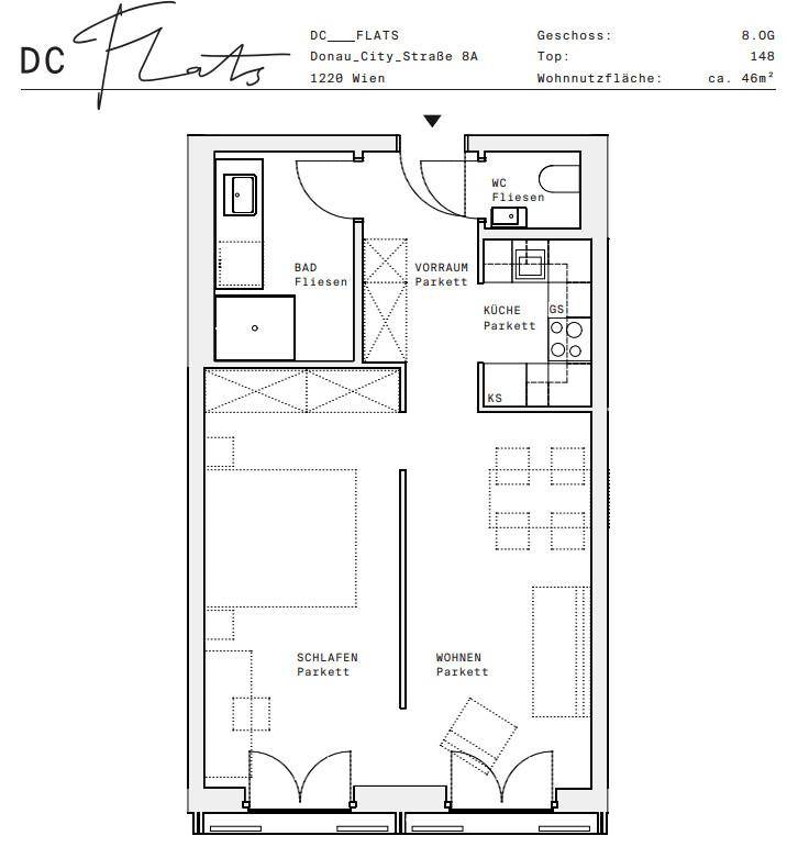 Plan_1220, Donau City S 8A_OG08_TOP 148