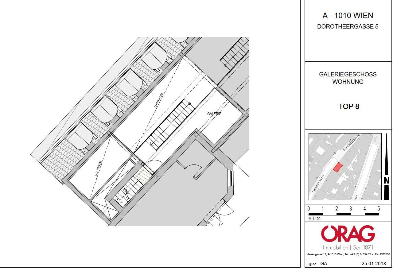 Grundriss Galeriegeschoß Top 8