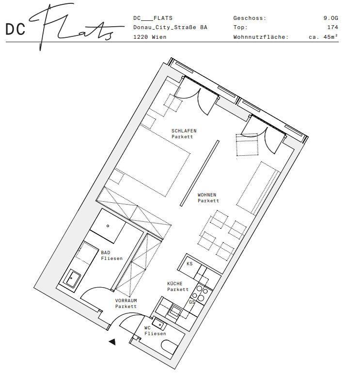 Plan_1220, Donau City S 8A_OG09_TOP 174