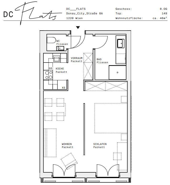 Plan_1220, Donau City S 8A_OG08_TOP 149