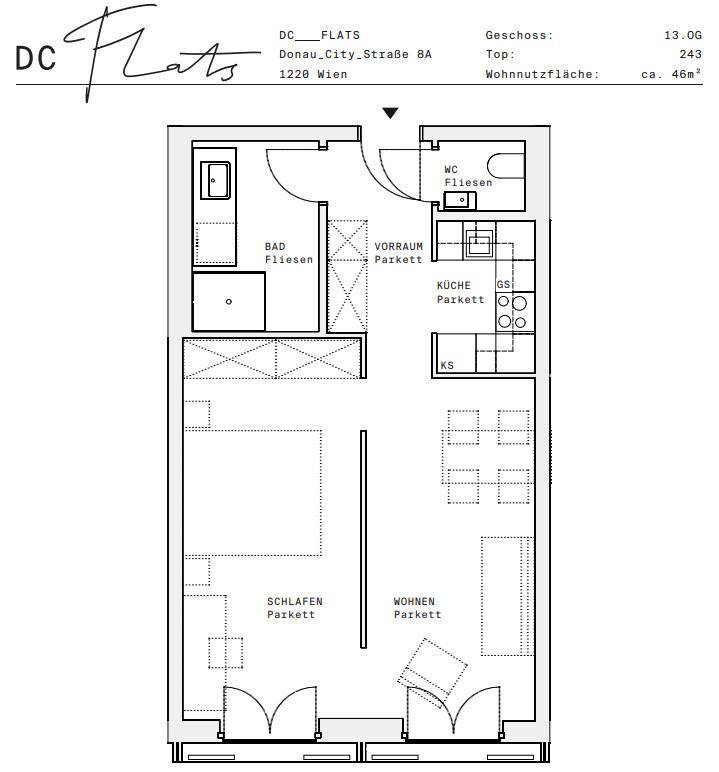 Plan_1220, Donau City S 8A_OG13_TOP 243