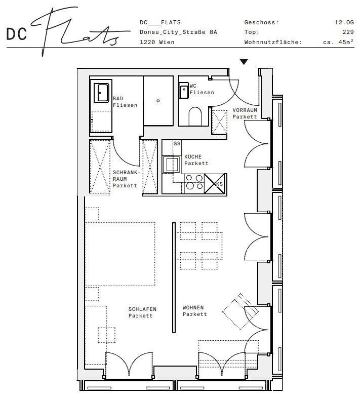 Plan_1220, Donau City S 8A_OG12_TOP 229
