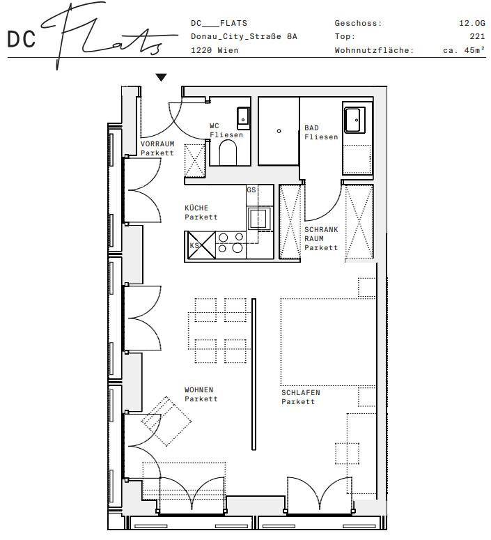 Plan_1220, Donau City S 8A_OG12_TOP 221