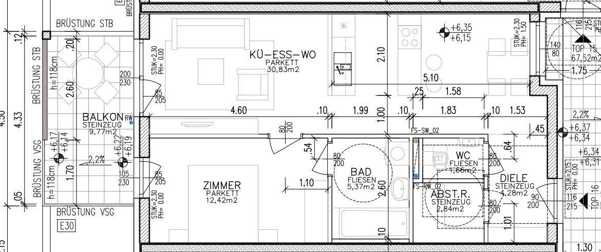 Moderne 2-Zimmer-Wohnung mit Balkon zu mieten - Ansicht 2