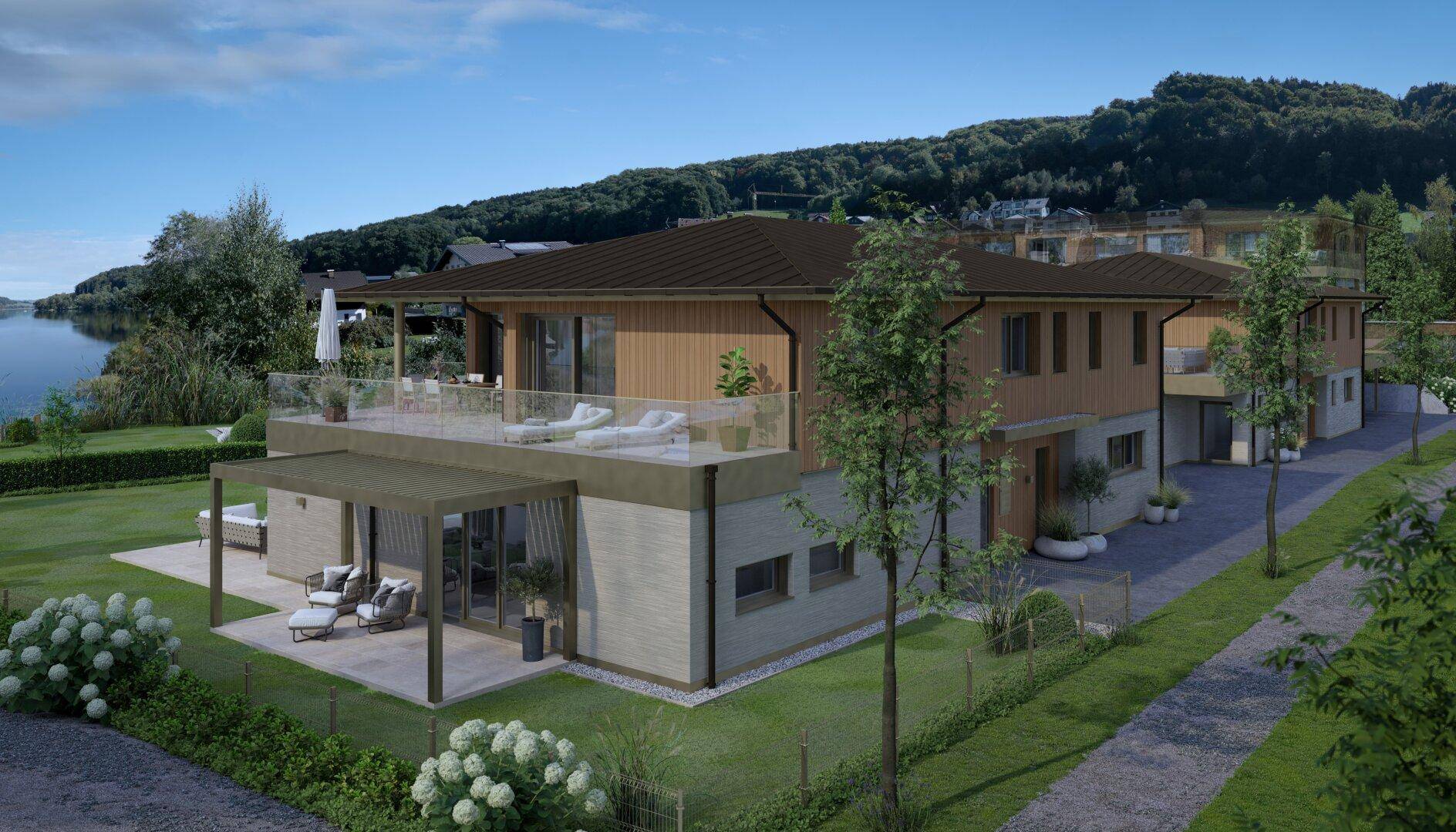 MIT SEEZUGANG! Exklusive 4-Zimmer Wohnung XXL-Terrasse direkt am Mattsee – pohled 2